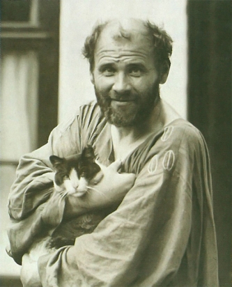 Klimt with his cat 1912 photo